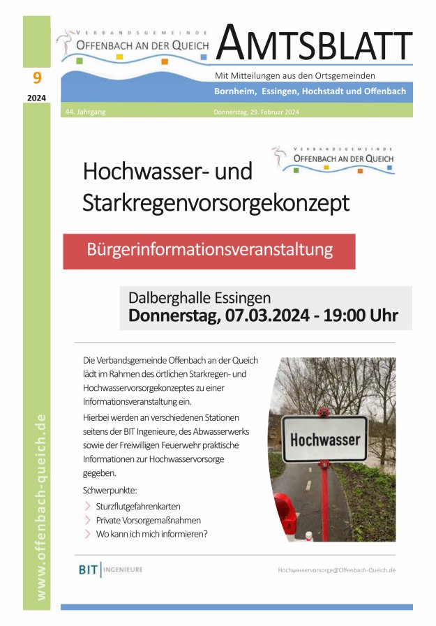 Amtsblatt VG Offenbach an der Queich Titelblatt 09/2024