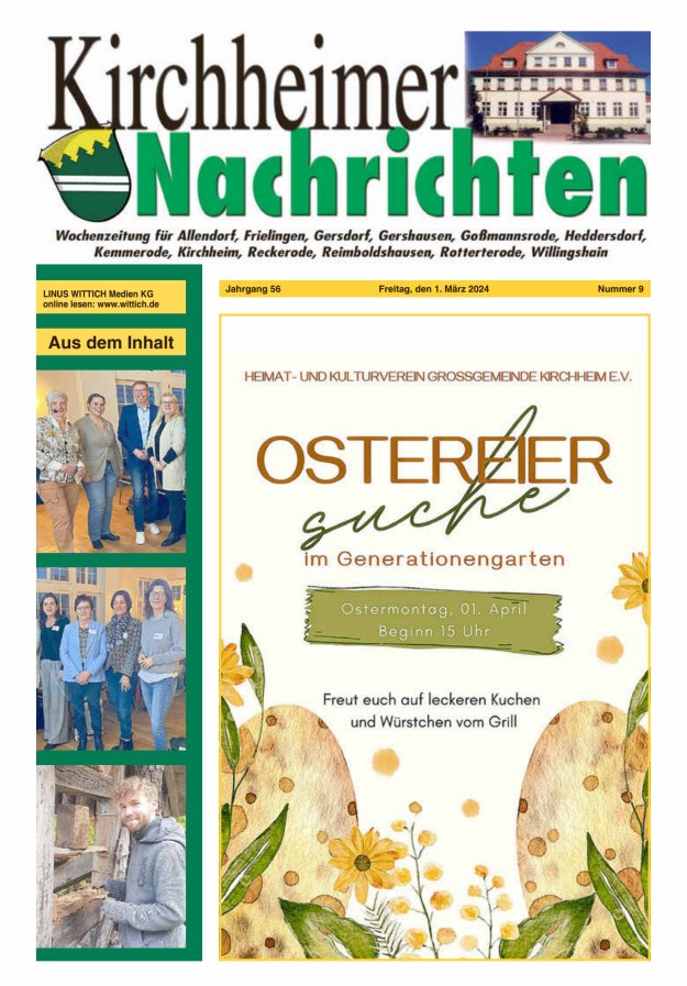 Kirchheimer Nachrichten Titelblatt 09/2024