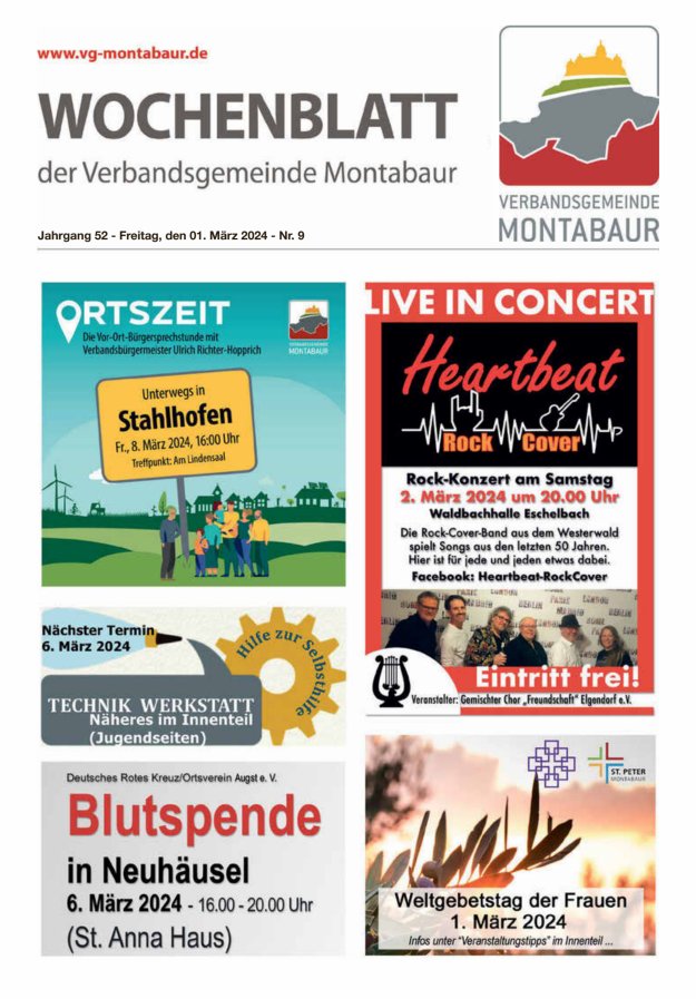 Wochenblatt der Verbandsgemeinde Montabaur Titelblatt 09/2024