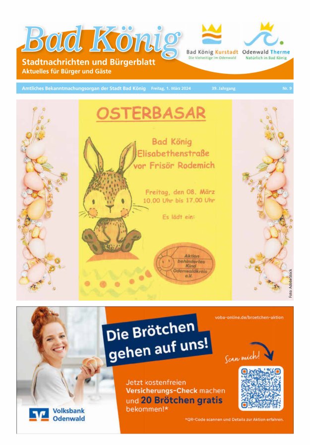 Bad Königer Stadtnachrichten und Badeblatt Titelblatt 09/2024