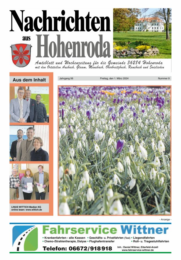 Nachrichten aus Hohenroda Titelblatt 09/2024