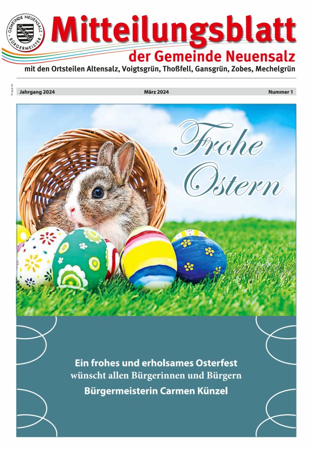 Mitteilungsblatt der Gemeinde Neuensalz Titelblatt 01/2024