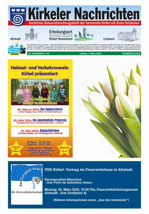Kirkeler Nachrichten Titelblatt 09/2024