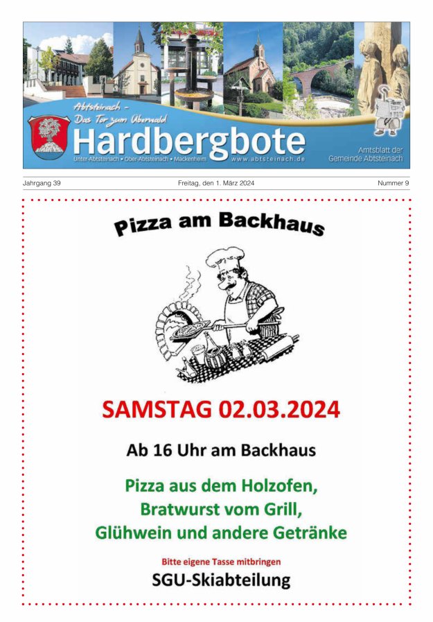 Hardbergbote - Mitteilungsblatt der Gemeinde Abtsteinach Titelblatt 09/2024