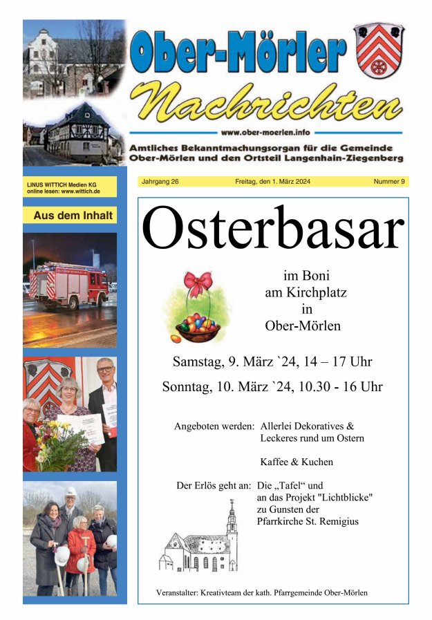 Ober-Mörler Nachrichten Titelblatt 09/2024