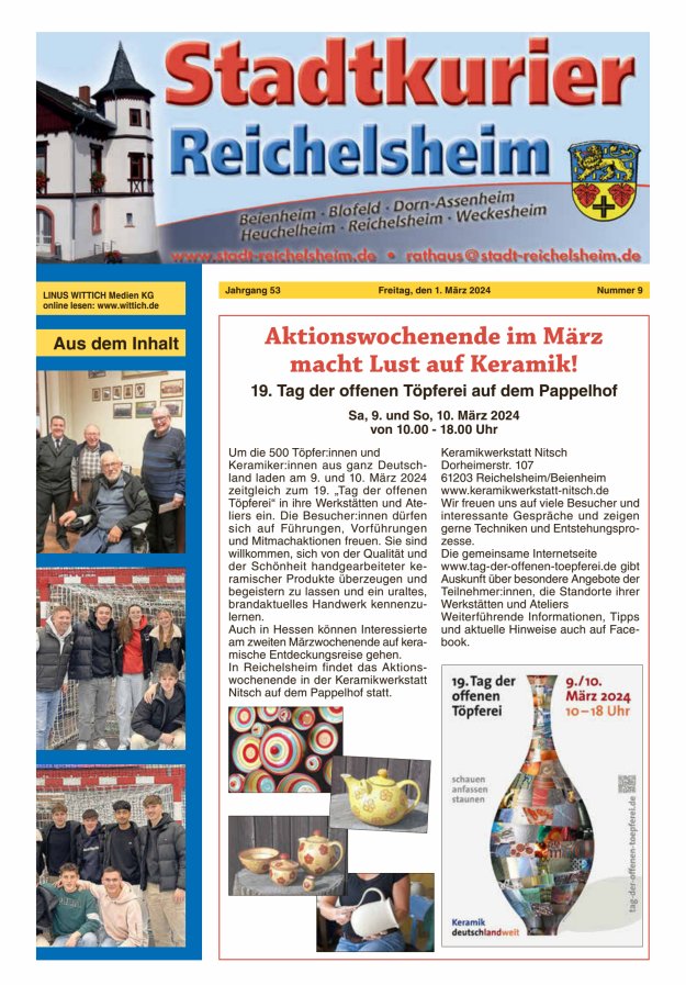 Stadtkurier Reichelsheim Titelblatt 09/2024