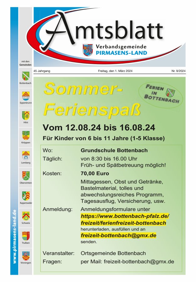 Amtsblatt VG Pirmasens-Land Titelblatt 09/2024