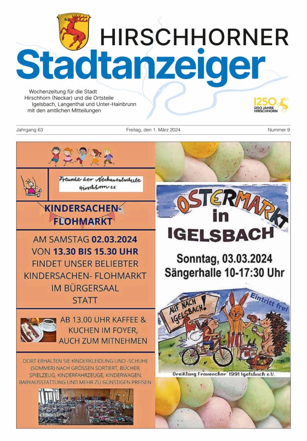Hirschhorner Stadtanzeiger Titelblatt 09/2024