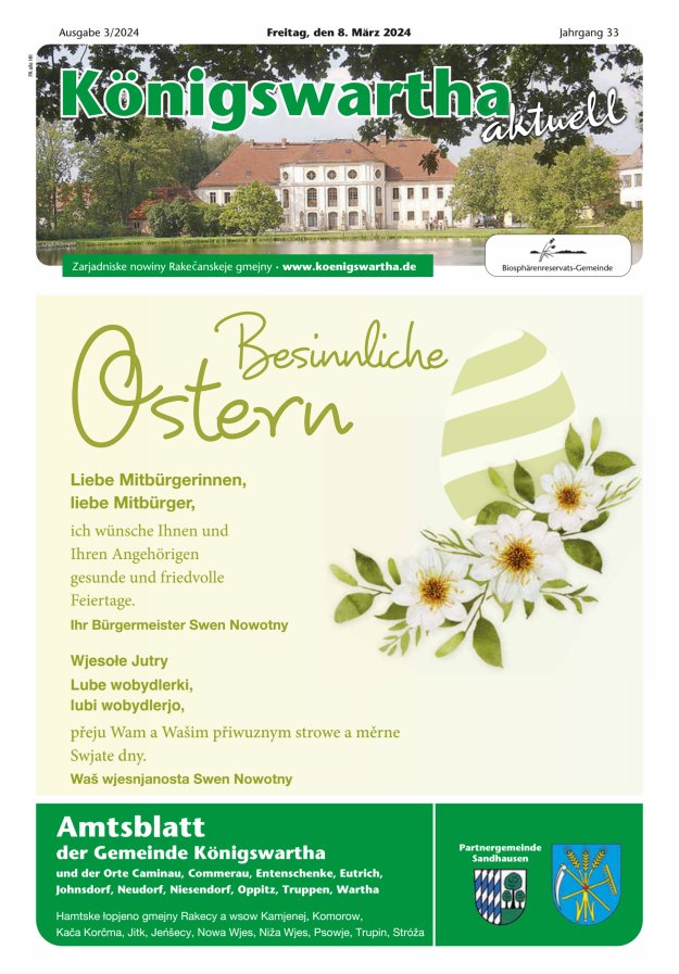 Königswartha aktuell - Amtsblatt der Gemeinde Königswartha Titelblatt 03/2024