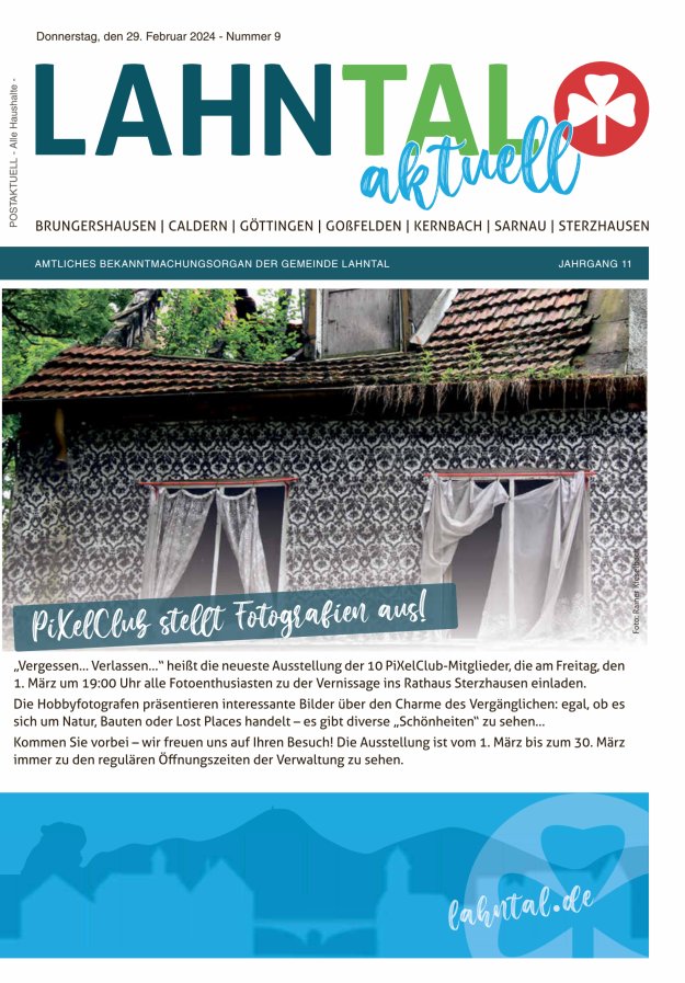 Amtliches Bekanntmachungsorgan der Gemeinde Lahntal Titelblatt 09/2024