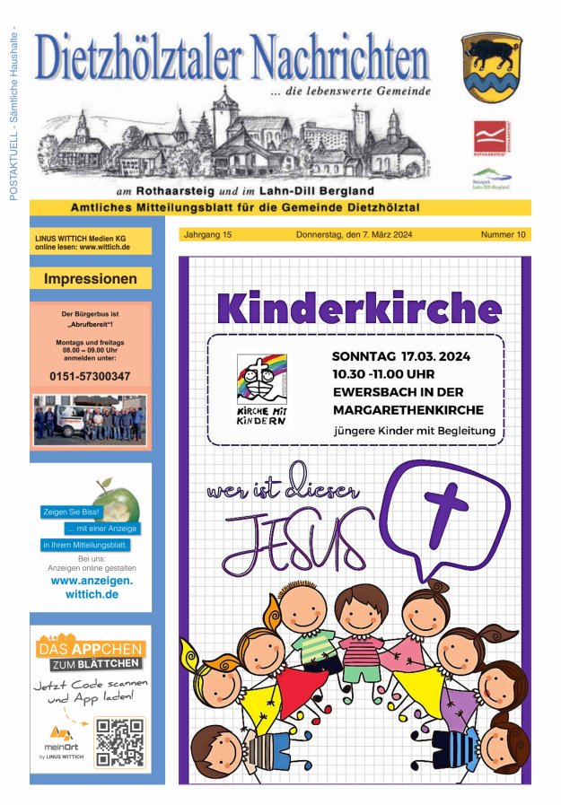 Dietzhölztaler Nachrichten Titelblatt 10/2024