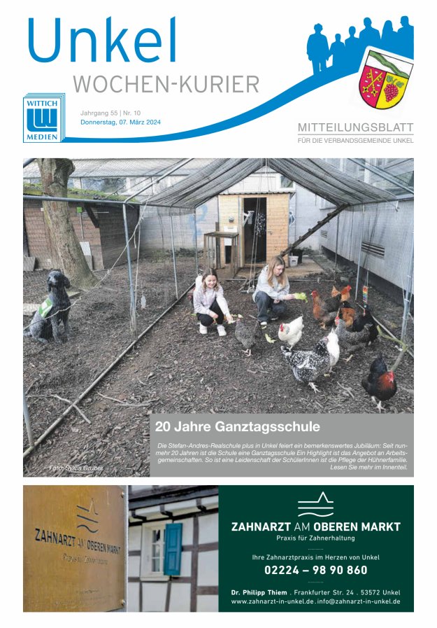 Wochen-Kurier Verbandsgemeinde Unkel Titelblatt 10/2024