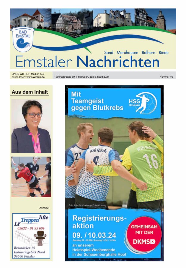 Emstaler Nachrichten Titelblatt 10/2024