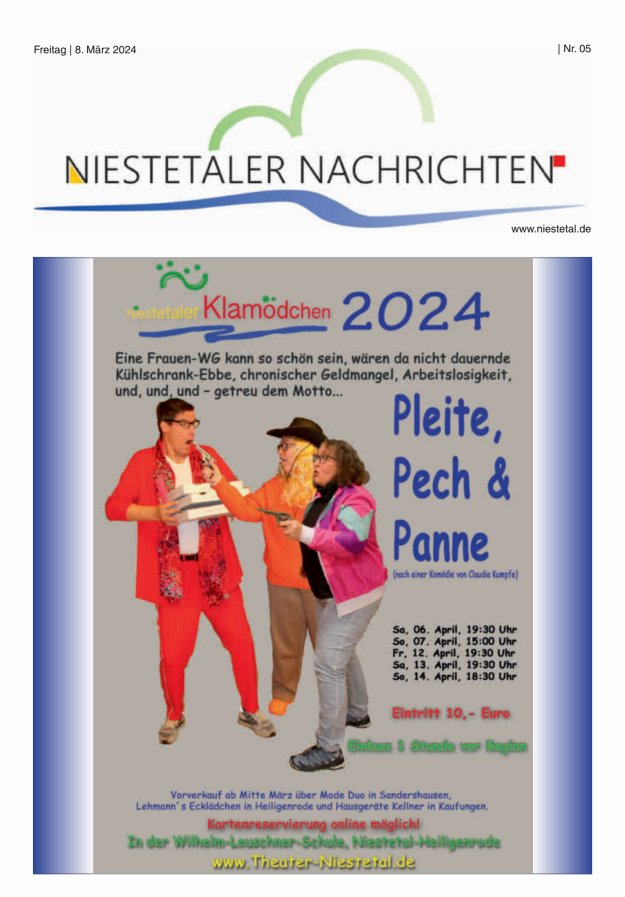 Niestetaler Nachrichten Titelblatt 05/2024