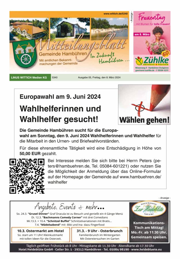Mitteilungsblatt der Gemeinde Hambühren Titelblatt 05/2024