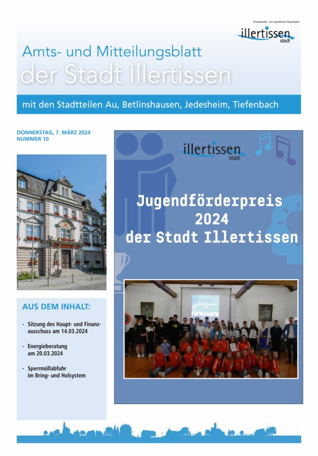 Amts- und Mitteilungsblatt Stadt Illertissen Titelblatt 10/2024