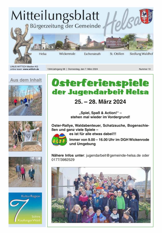 Mitteilungsblatt Helsa Titelblatt 10/2024