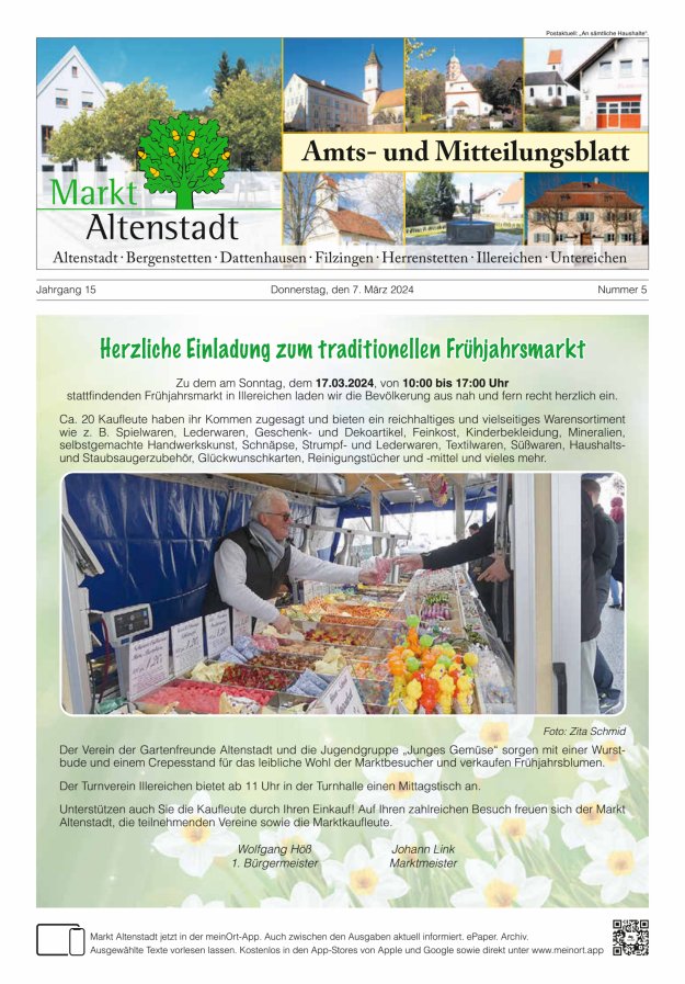 Amts- und Mitteilungsblatt des Marktes Altenstadt Titelblatt 05/2024