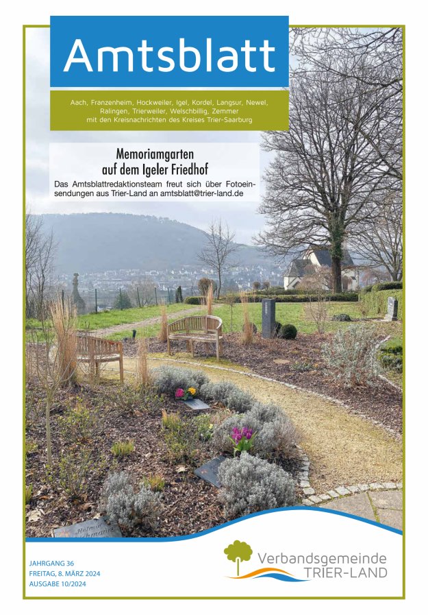 Amtsblatt VG Trier-Land Titelblatt 10/2024