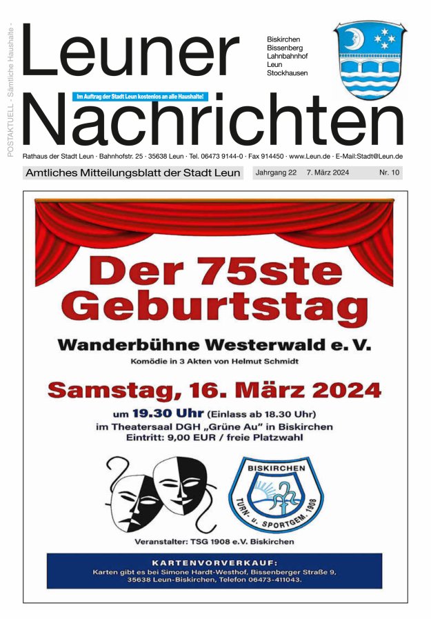 Leuner Nachrichten Titelblatt 10/2024