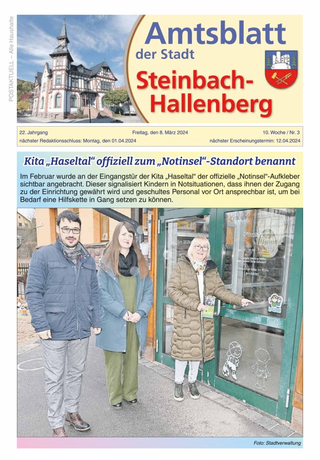 Amtsblatt der Stadt Steinbach-Hallenberg Titelblatt 03/2024