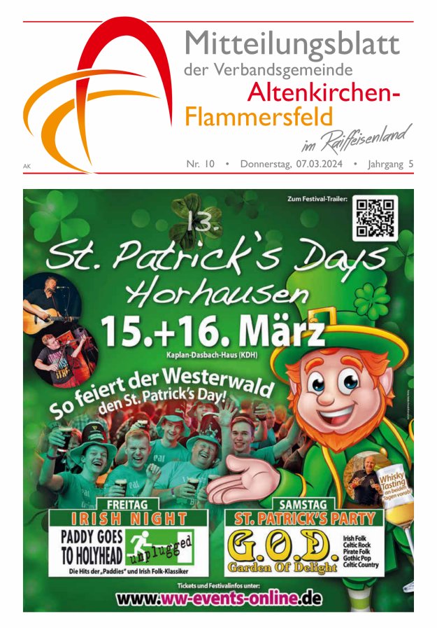 Mitteilungsblatt Verbandsgemeinde Altenkirchen-Flammersfeld Titelblatt 10/2024