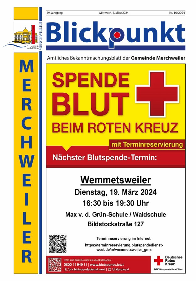 Blickpunkt Merchweiler Titelblatt 10/2024