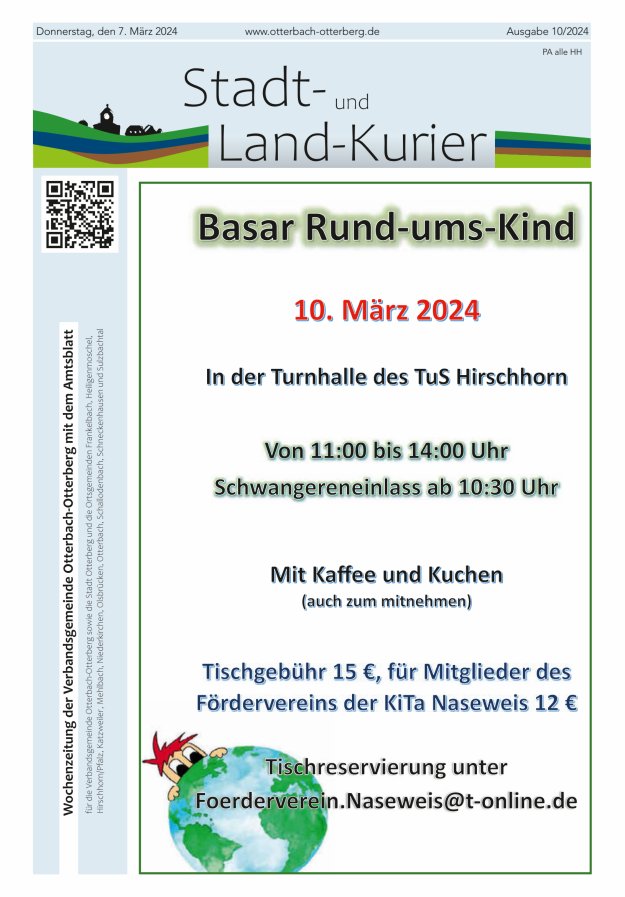 Stadt- und Land-Kurier Otterbach-Otterberg Titelblatt 10/2024
