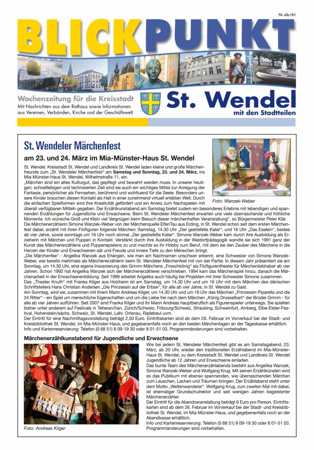 Blickpunkt St Wendel Titelblatt 10/2024