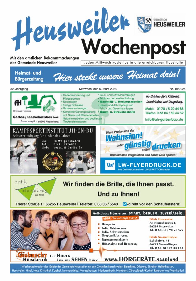 Heusweiler Wochenpost Titelblatt 10/2024