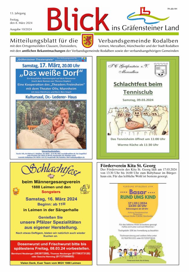 Blick ins Gräfensteiner Land VG Rodalben Titelblatt 10/2024