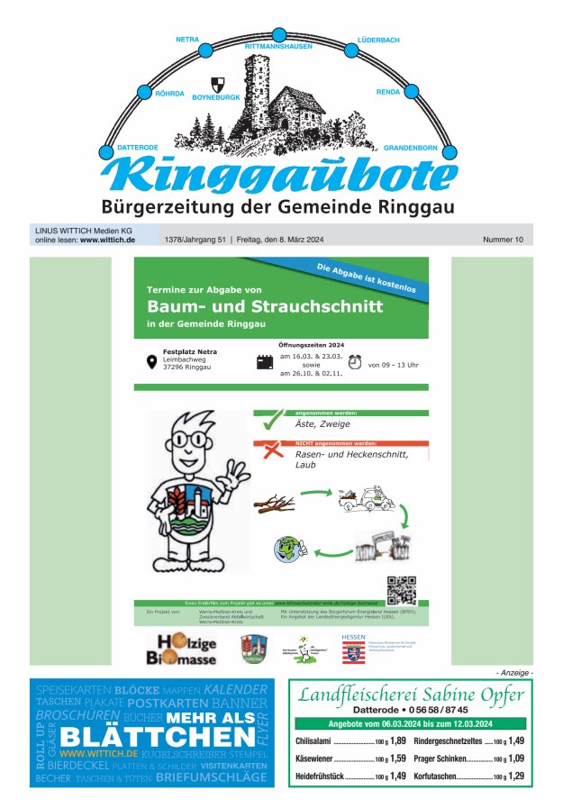 Ringgaubote Titelblatt 10/2024