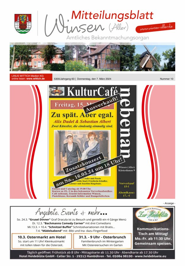 Mitteilungsblatt der Gemeinde Winsen Titelblatt 10/2024