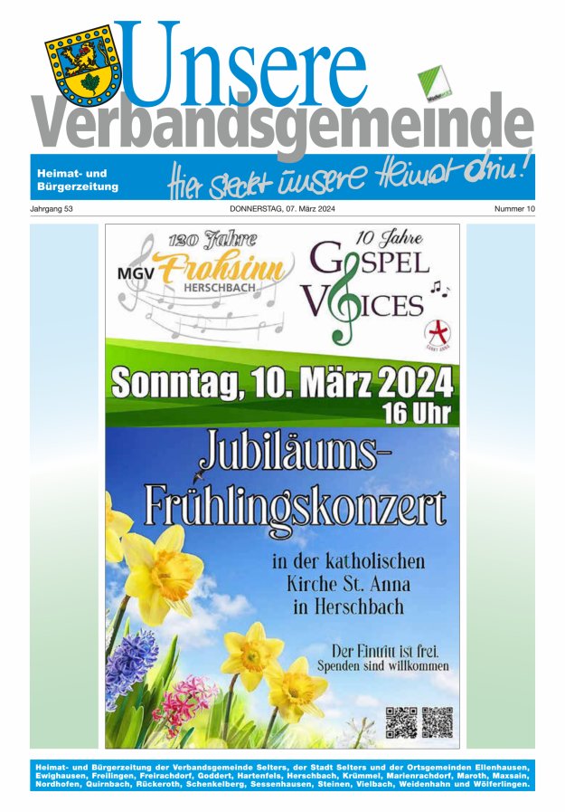 Unsere Verbandsgemeinde Selters Ww Titelblatt 10/2024