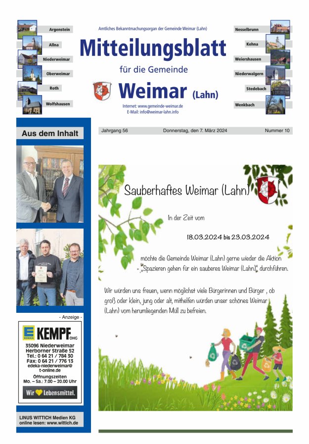 Mitteilungsblatt für die Gemeinde Weimar Titelblatt 10/2024