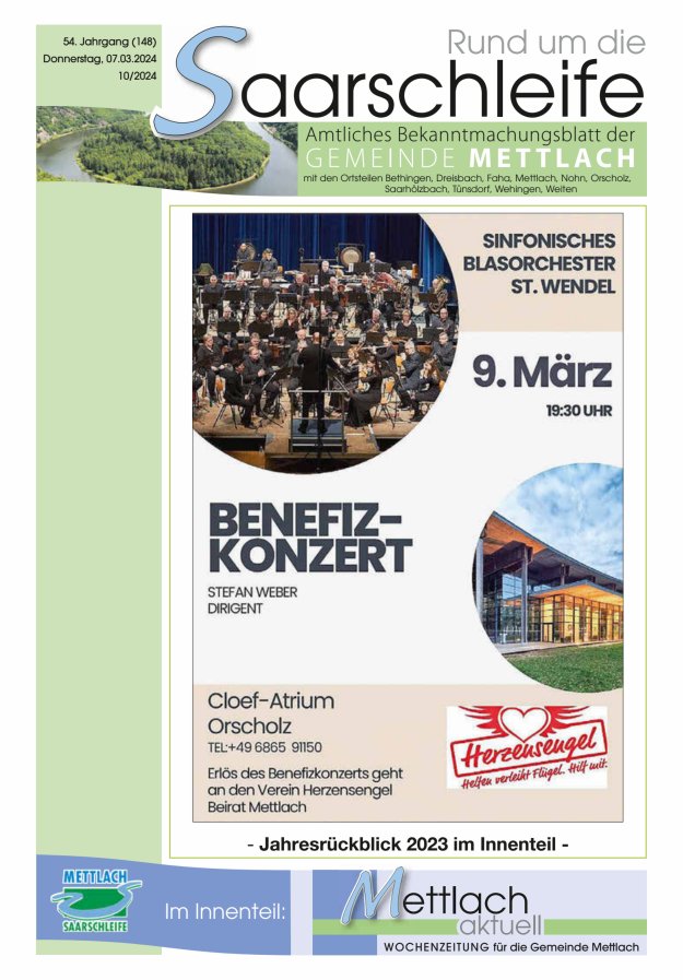 Rund um die Saarschleife Gemeinde Mettlach Titelblatt 10/2024