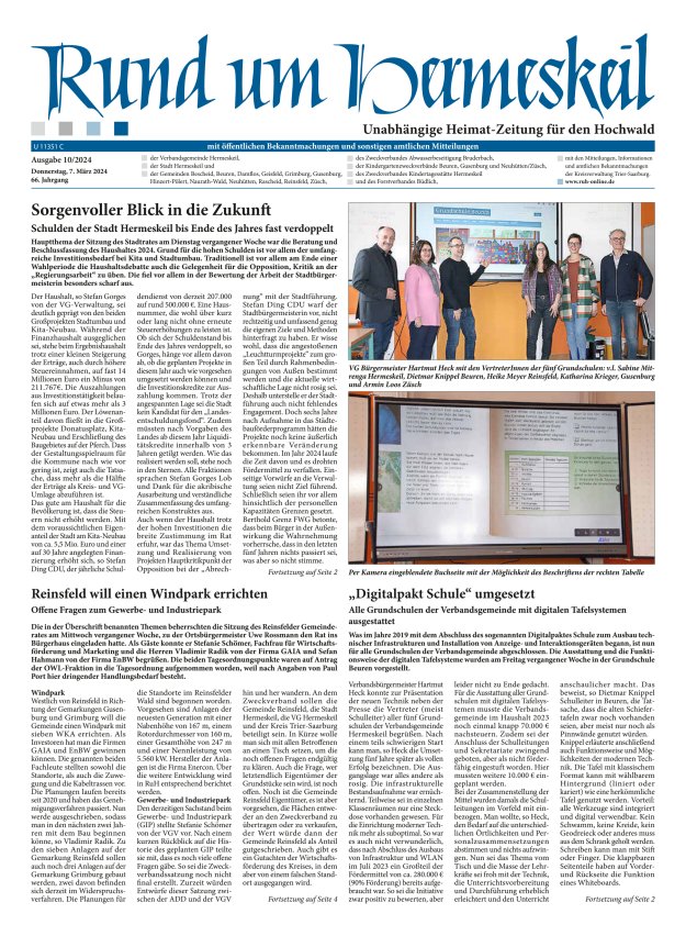 Rund um Hermeskeil Titelblatt 10/2024