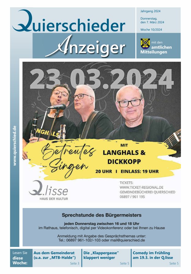 Quierschieder Anzeiger Titelblatt 10/2024
