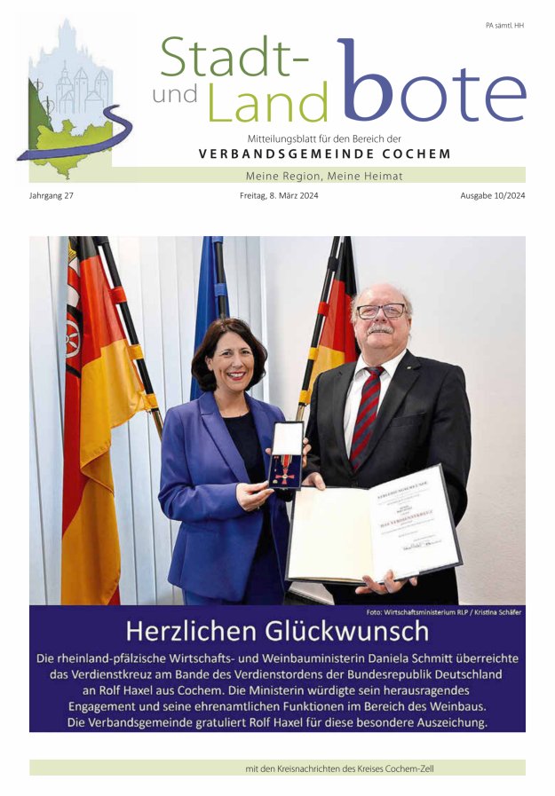 Stadt- und Landbote VG Cochem Titelblatt 10/2024