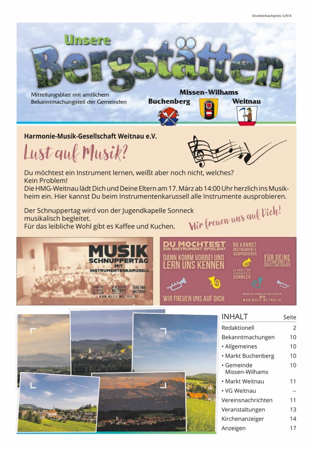 Unsere Bergstätten Mitteilungsblatt mit amtlichem Bekanntmachungsteil Titelblatt 10/2024