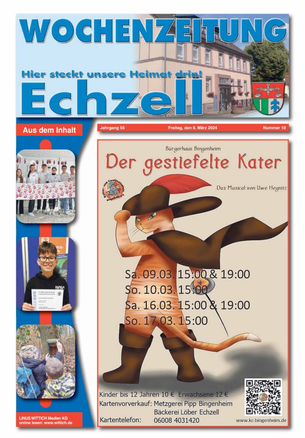Wochenzeitung für die Gemeinde Echzell Titelblatt 10/2024