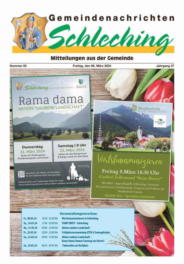 Gemeindenachrichten Schleching Titelblatt 05/2024