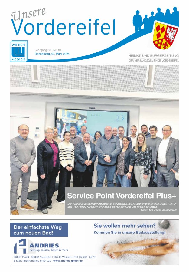 Mitteilungsblatt Vordereifel - Heimat- u Bürgerzeitung der VG Vordereifel Titelblatt 10/2024