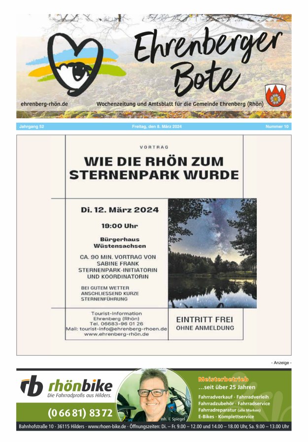 Ehrenberger Bote Titelblatt 10/2024