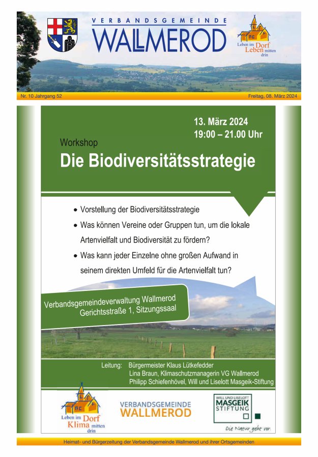 Wir über uns - Verbandsgemeinde Wallmerod Titelblatt 10/2024