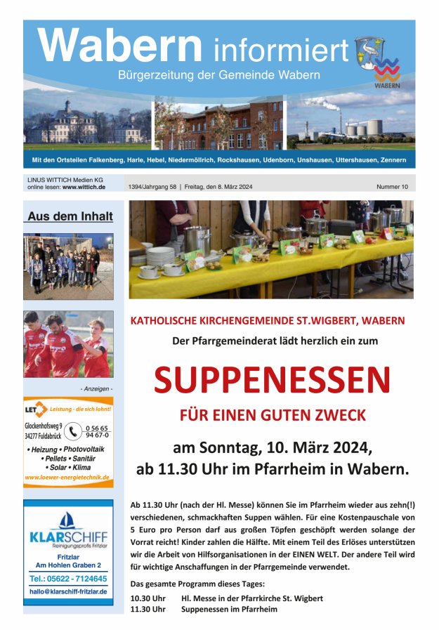 Wabern informiert Titelblatt 10/2024