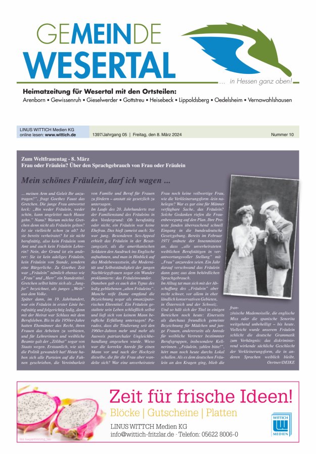 Wesertal Titelblatt 10/2024