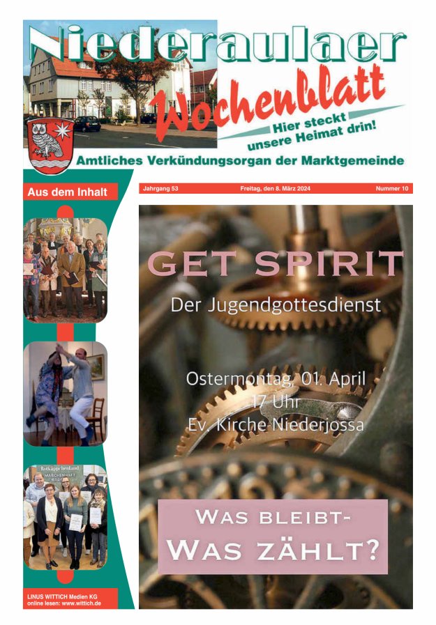 Niederaulaer Wochenblatt Titelblatt 10/2024