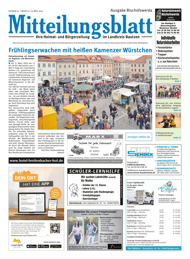 Mitteilungsblatt LK Bautzen Ausgabe Bischofswerda Titelblatt 09/2024