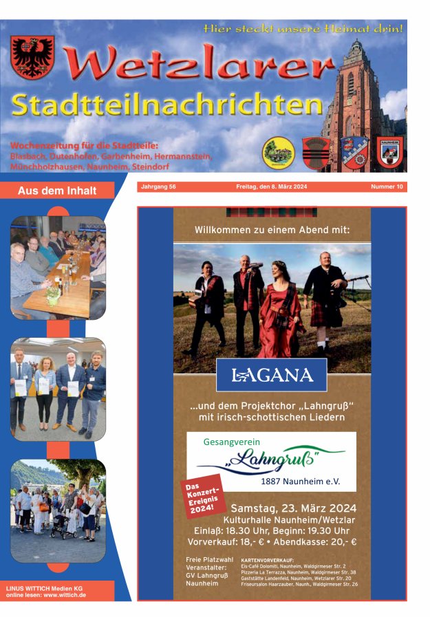 Wetzlarer Stadtteilnachrichten Titelblatt 10/2024